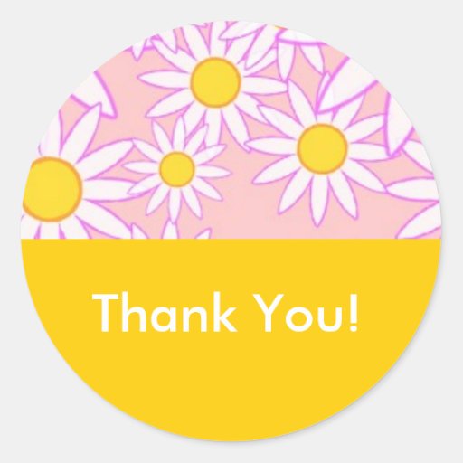 Daisy Thank You Sticker | Zazzle