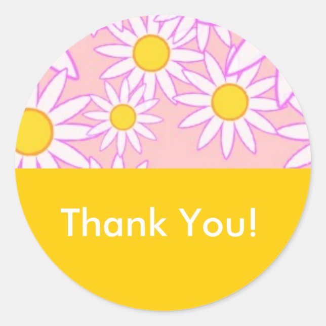 Daisy Thank You Sticker (Front)
