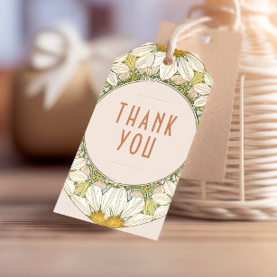 Daisy Thank You Vintage Art Nouveau Mucha Gift Tags