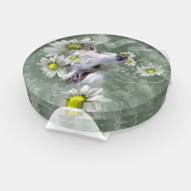Daisy the Baby Goat Watercolor Painting Coaster Set (Set)