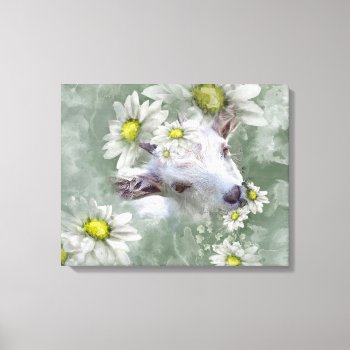 Daisy The Baby Goat Watercolor Portrait 2 Canvas Print by getyergoat at Zazzle