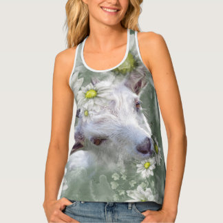 Daisy the Baby Goat Watercolor Portrait Tank Top