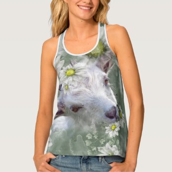 Daisy The Baby Goat Watercolor Portrait Tank Top by getyergoat at Zazzle