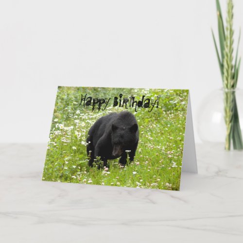 Daisy The Black Bear Happy Birthday Card