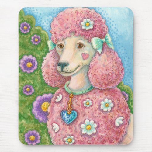 DAISY The French Pink Poodle MOUSE PAD