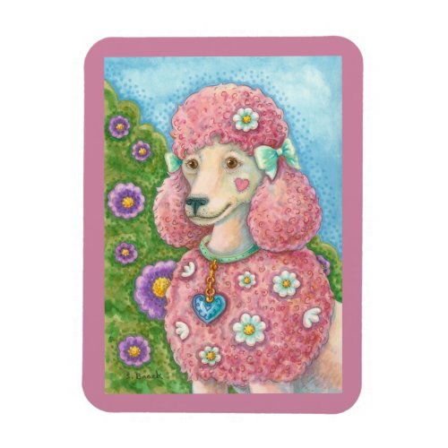DAISY The French Pink Poodle RECTANGLE DOG MAGNET