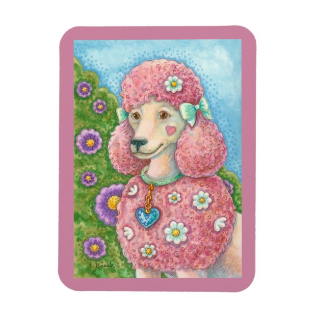 DAISY The French Pink Poodle RECTANGLE DOG MAGNET (Vertical)