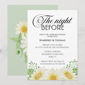 Daisy the night before rehearsal dinner invitation