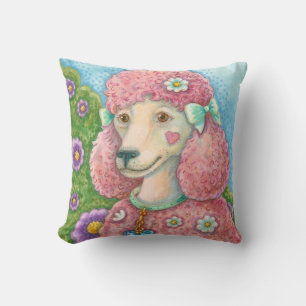 DAISY The Pink Poodle THROW PILLOW