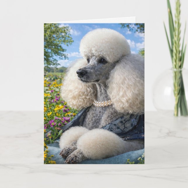 Daisy The Poodle Blank Card (Front)