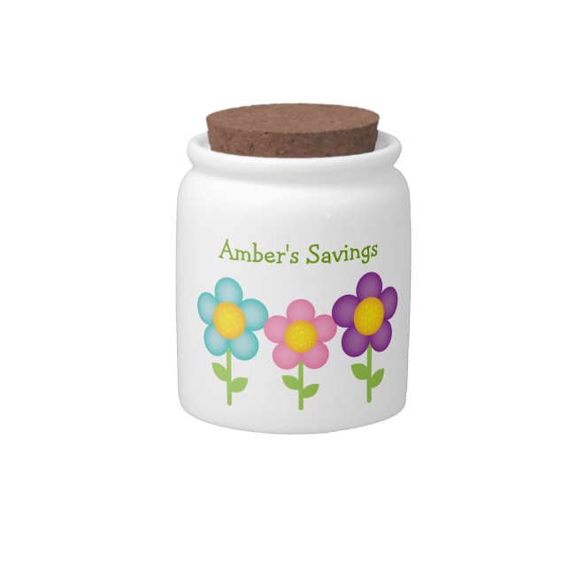 Daisy Theme Kid's Savings Jar (Front)