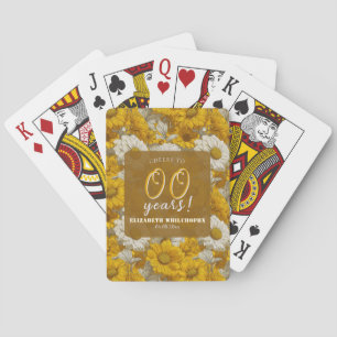Daisy Theme Surprise Birthday s For Mother Yellow Poker Cards