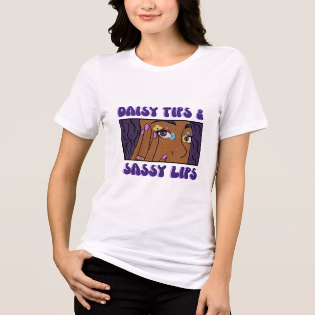Daisy Tips & Sassy Lips Daisy Nail Tri-Blend Shirt (Front)