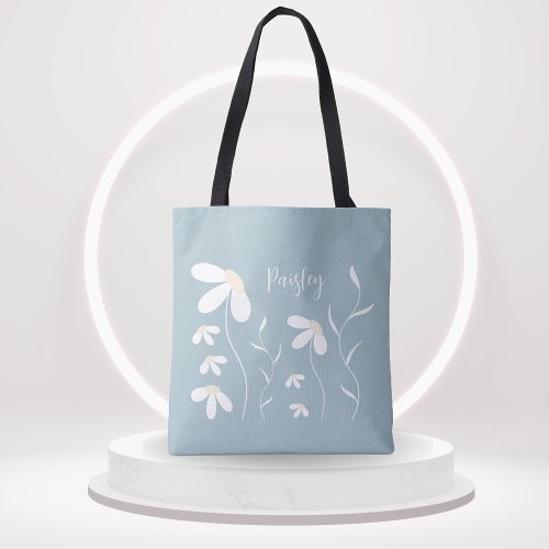 Daisy Tote Bag _ Floral Botanical Green