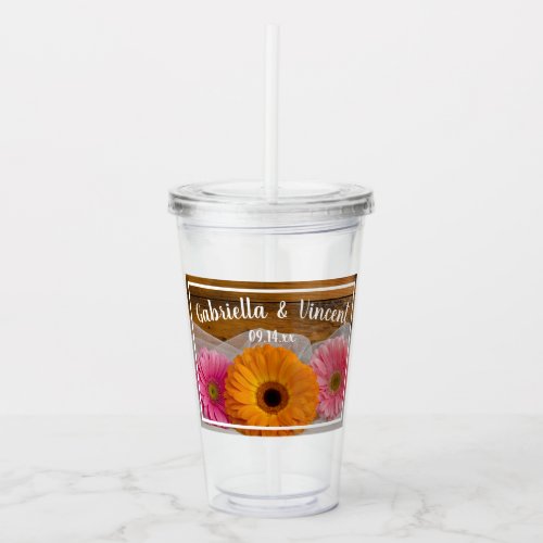 Daisy Trio Country Barn Wedding  Acrylic Tumbler