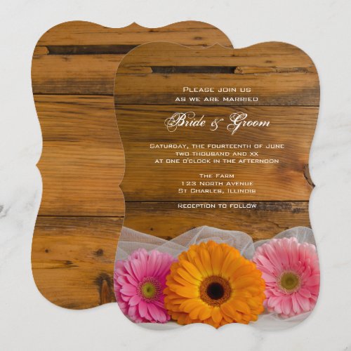 Daisy Trio Country Wedding Invitation