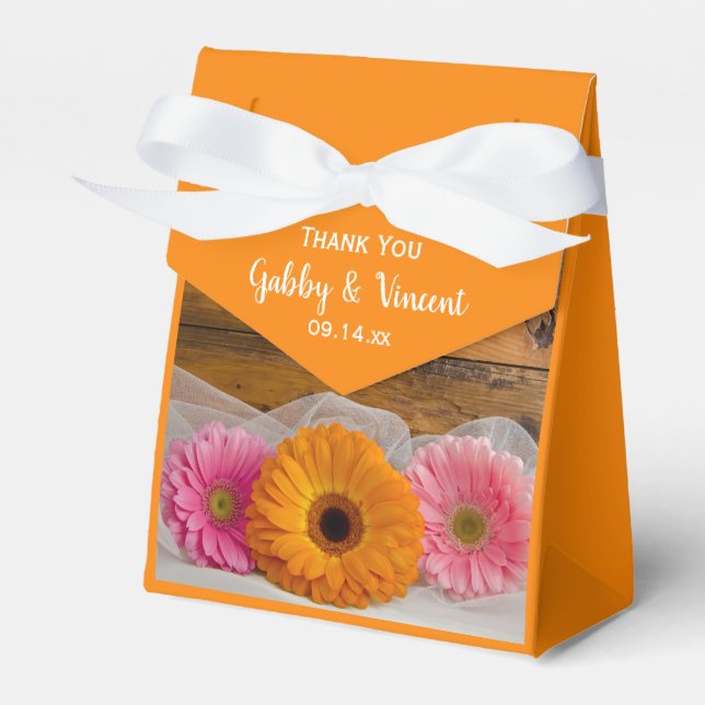 Daisy Trio Country Wedding Favor Boxes (Front Side)