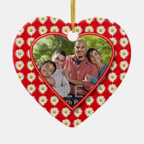 Daisy Valentine Photo Heart Ornament