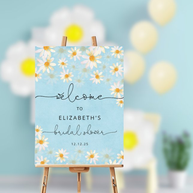 Daisy Watercolor Bridal Shower Welcome  Foam Board (Creator Uploaded)