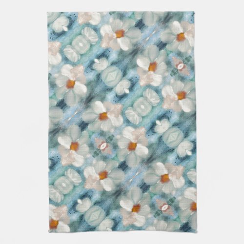 Daisy Watercolor Floral Kitchen Towel