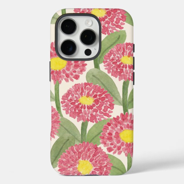 Daisy watercolor Floral pattern Case-Mate iPhone Case (Back)