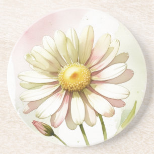 Daisy Watercolor Flower Modern Professional Coaster