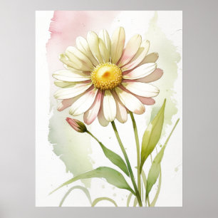 Daisy Watercolor Flower Modern Professional Poster