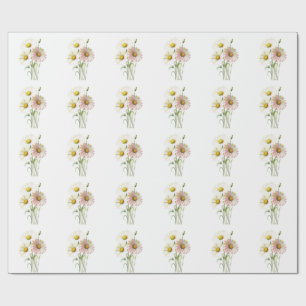 Daisy Watercolor Flower Modern Professional Wrapping Paper