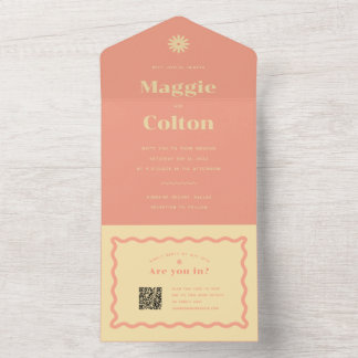 Daisy Wedding All In One Invitation