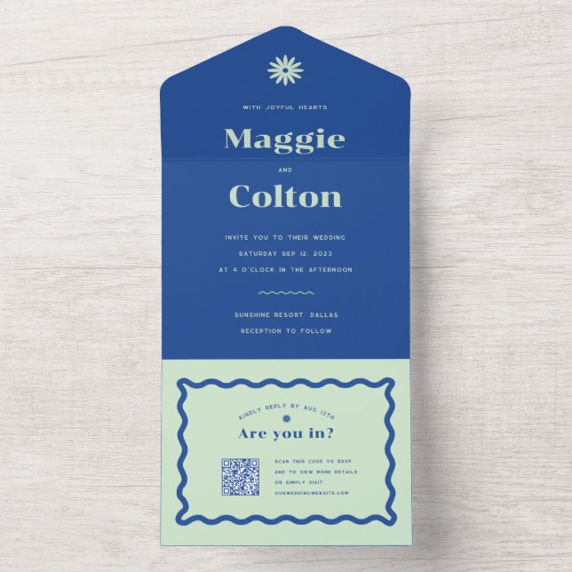 Daisy Wedding All In One Invitation (Inside)