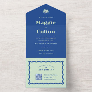 Daisy Wedding All In One Invitation
