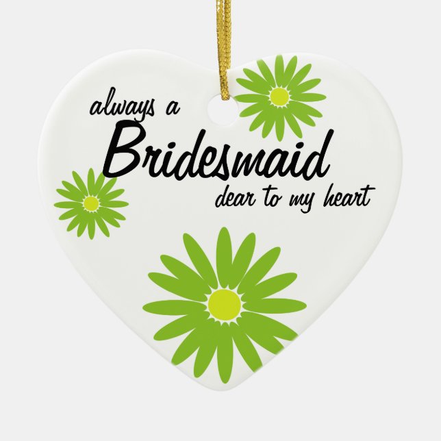 Daisy Wedding Bridesmaid Ceramic Ornament (Front)