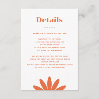 Daisy Wedding Enclosure Card