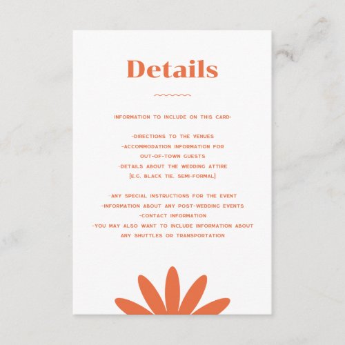 Daisy Wedding Enclosure Card