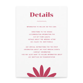 Daisy Wedding Enclosure Card