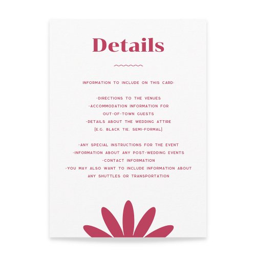 Daisy Wedding Enclosure Card