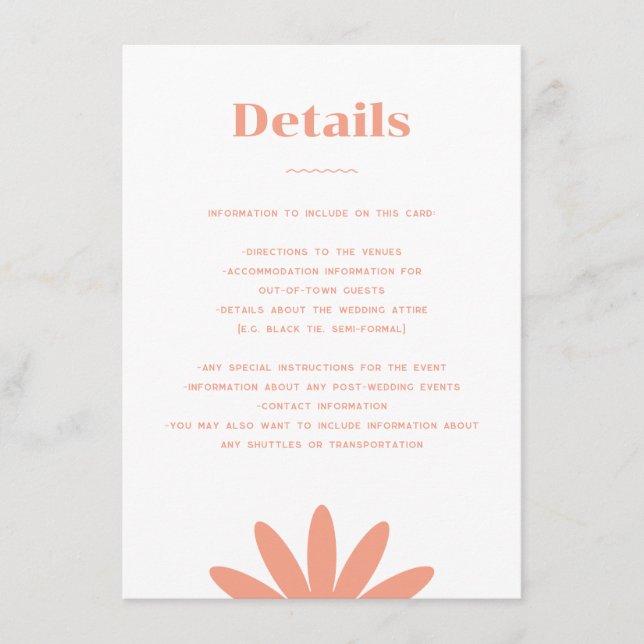 Daisy Wedding Enclosure Card (Front)