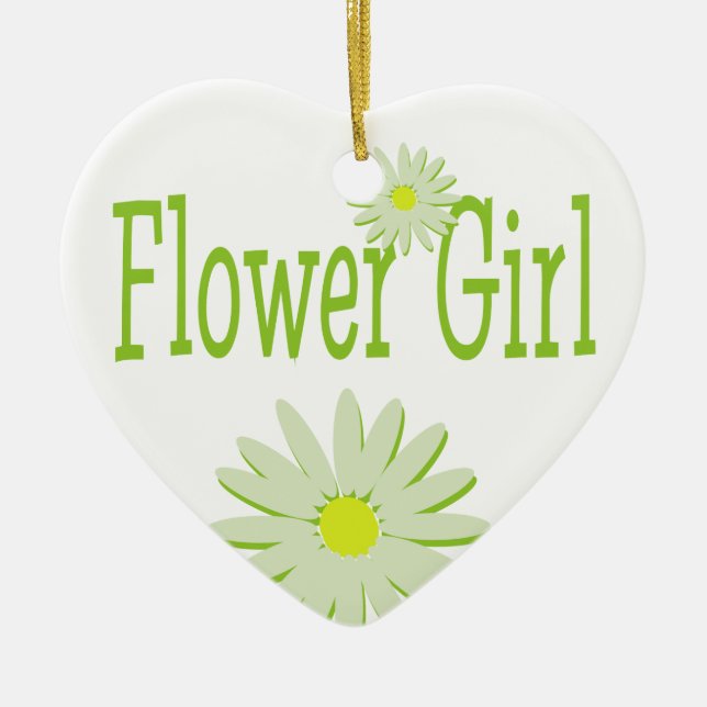 Daisy Wedding/ Flower Girl Ceramic Ornament (Front)