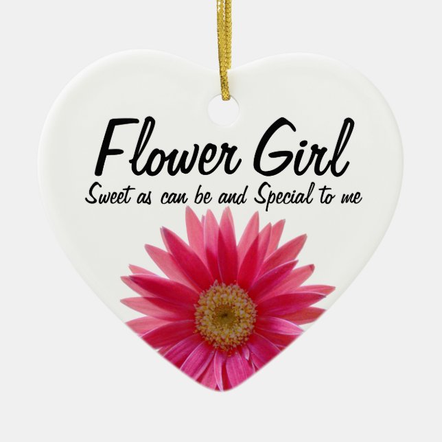 Daisy Wedding Flower Girl Ceramic Ornament (Front)