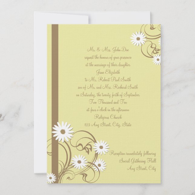 Daisy Wedding Invitation (Front)