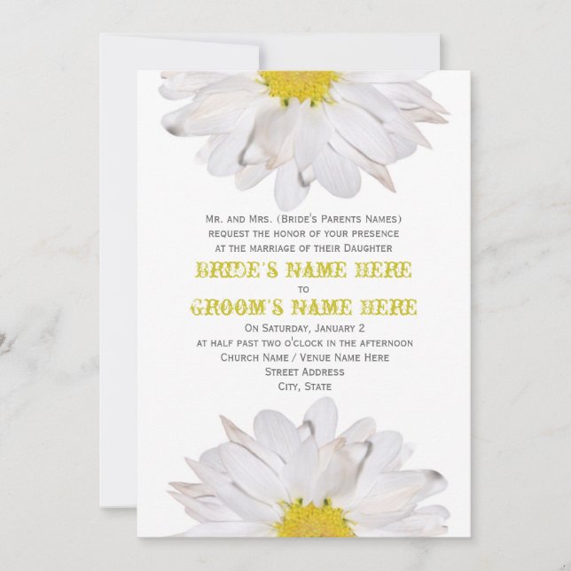 Daisy Wedding Invitation - From Bride's Parents (Front)