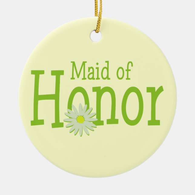 Daisy Wedding/ Maid of Honor Ceramic Ornament (Front)