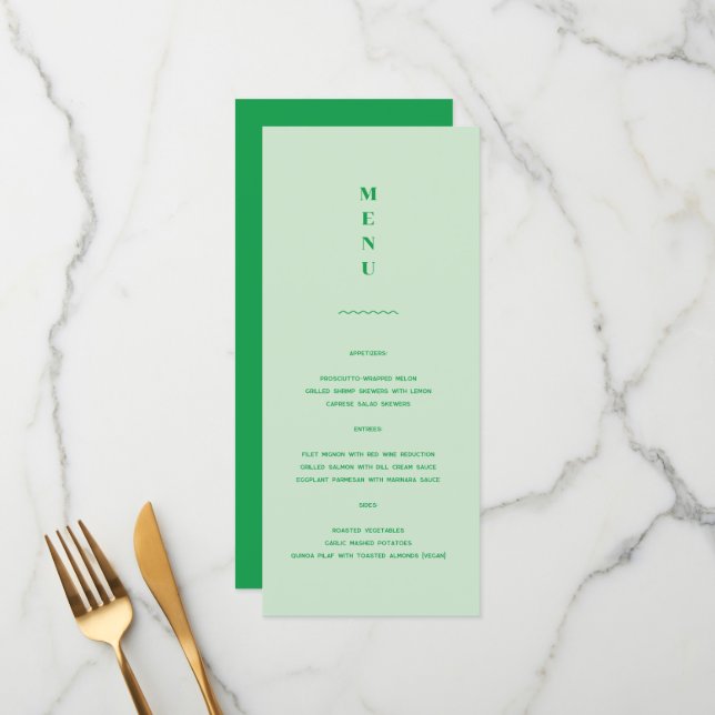 Daisy Wedding Menu (Front/Back In Situ)