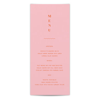 Daisy Wedding Menu