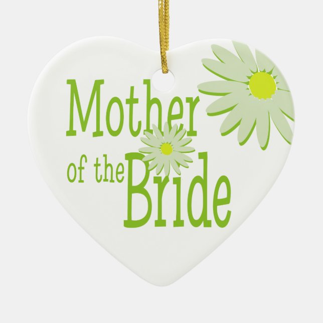 Daisy Wedding/ Mother of the Bride Ceramic Ornament (Front)
