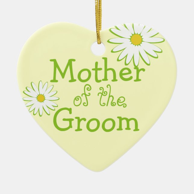 Daisy Wedding Mother of the Groom Ceramic Ornament (Front)