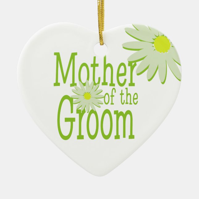 Daisy Wedding/ Mother of the Groom Ceramic Ornament (Front)