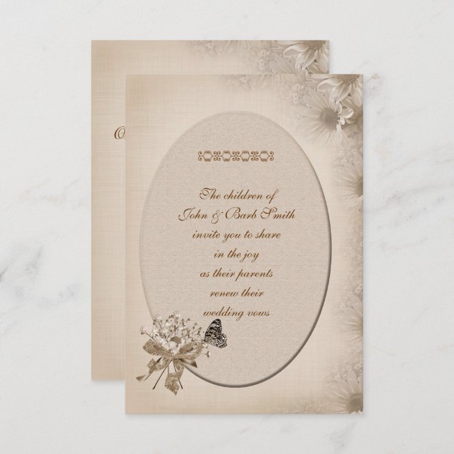 Daisy Wedding Vow Renewal Invitation (Front/Back)
