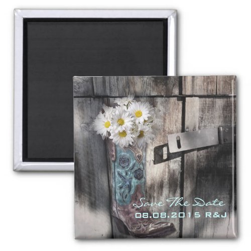 daisy western country wedding save the date magnet