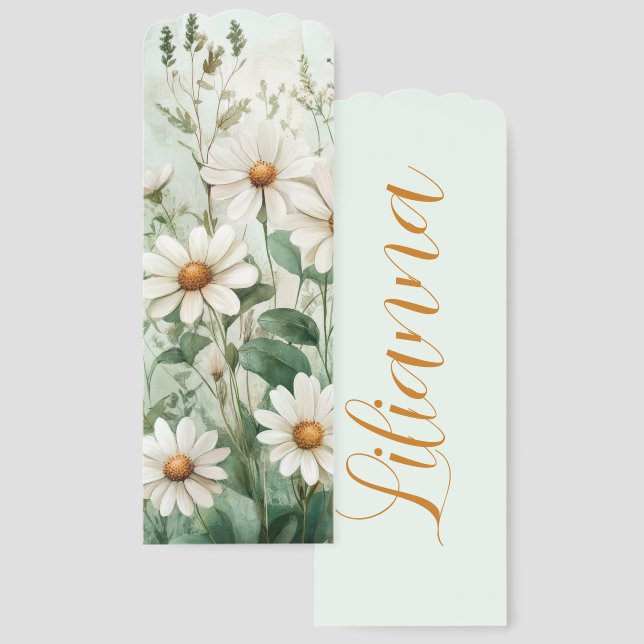 Daisy Whimsy – Custom Botanical Bookmarks (Front & Back)